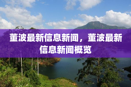 董波最新信息新闻,董波最新信息新闻概览中山市多米克自动化设备有限公司