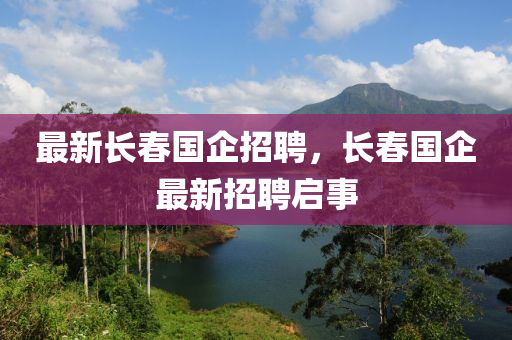 最新长春国企招聘,长春国企最新招聘启事中山市多米克自动化设备有限公司