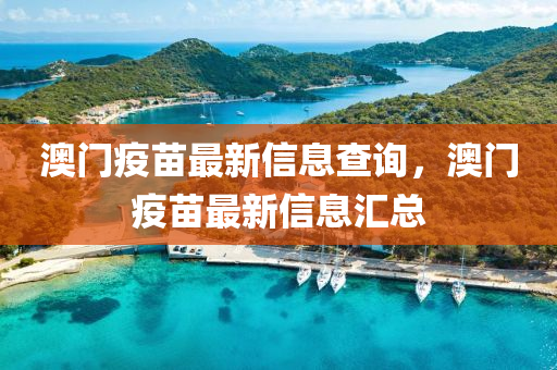 澳门疫苗最新信息查询,澳门疫苗最新信息汇总中山市多米克自动化设备有限公司