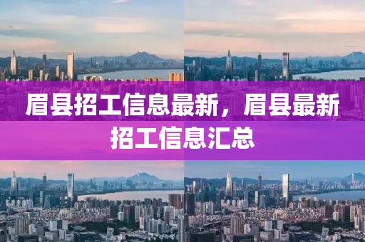 眉县招工信息最新,眉县最新招工信息汇总中山市多米克自动化设备有限公司