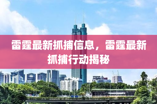 雷霆最新抓捕信息,雷霆最新抓捕行动揭秘中山市多米克自动化设备有限公司