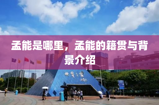 孟能是哪里,孟能的籍贯与背景介绍中山市多米克自动化设备有限公司